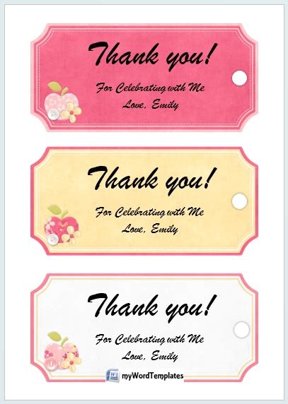 Free Thank You Label Templates Designs