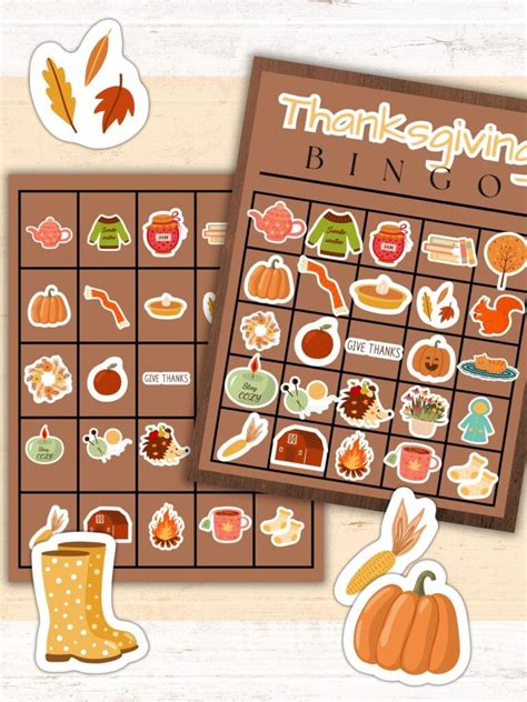 5 Free Thanksgiving Bingo Cards for Large Groups