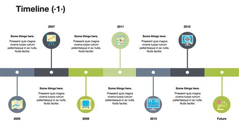 A screenshot of a free timeline template for Keynote presentations