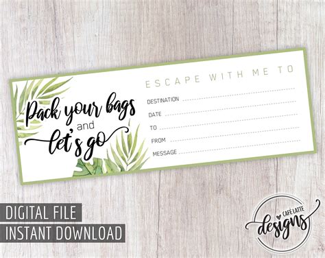 Free travel gift certificate templates