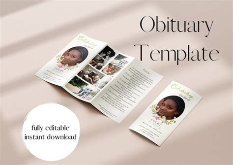 Free Trifold Obituary Template Download