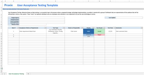 Free UAT Template Excel