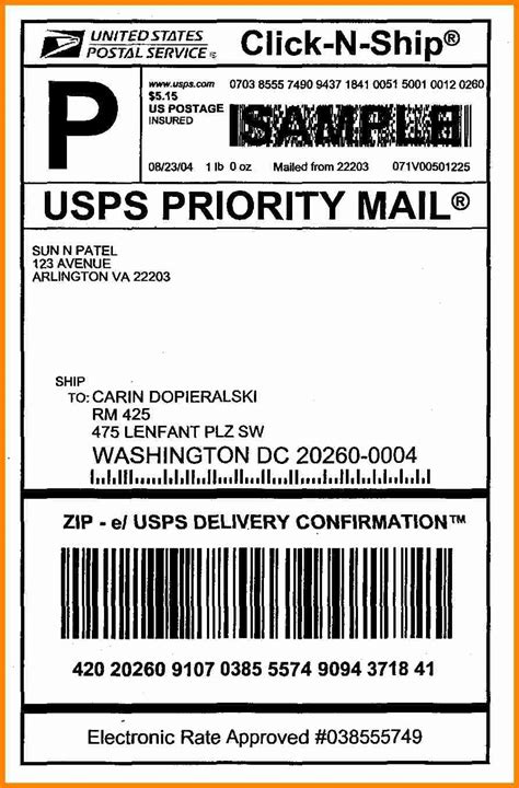 Free USPS Label Template