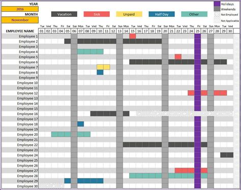 Free Vacation Tracker Excel Template 2024