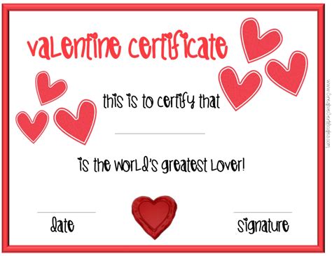 Free Valentine's Day Gift Certificates Templates