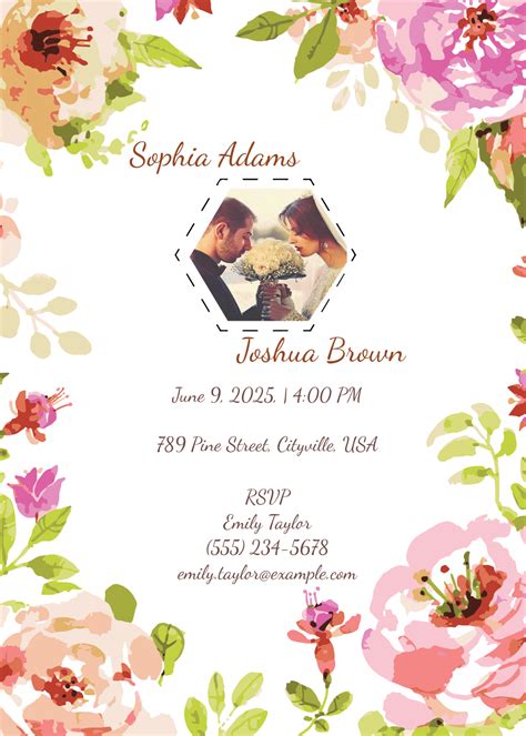 Free Watercolor Wedding Invitation Templates