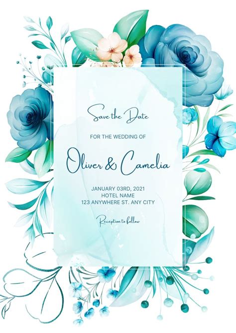 Free Watercolor Wedding Invitation Templates