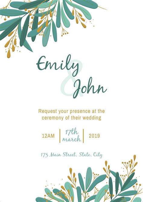 Free Wedding Card Templates