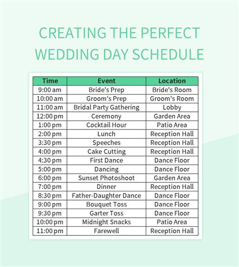 Free Wedding Day Template