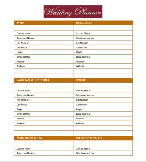 Free Wedding Planner Template Example 10