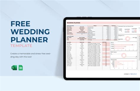 Free wedding planning template