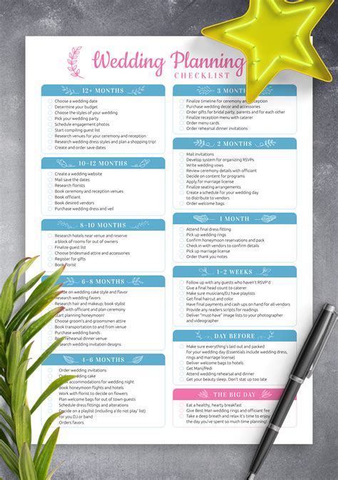 Free Wedding Planning Template