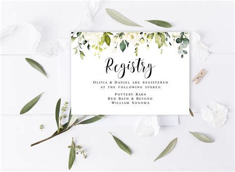 Free Wedding Registry Card Template Download