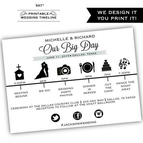 Free wedding timeline template