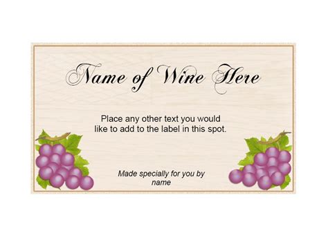 Free wine label template