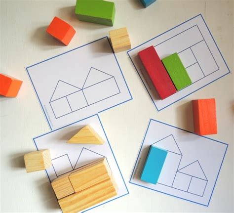 Free Wooden Blocks Building Cards Printable Templates