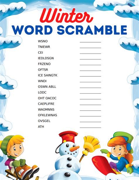 Free Word Scramble Printables for Kids