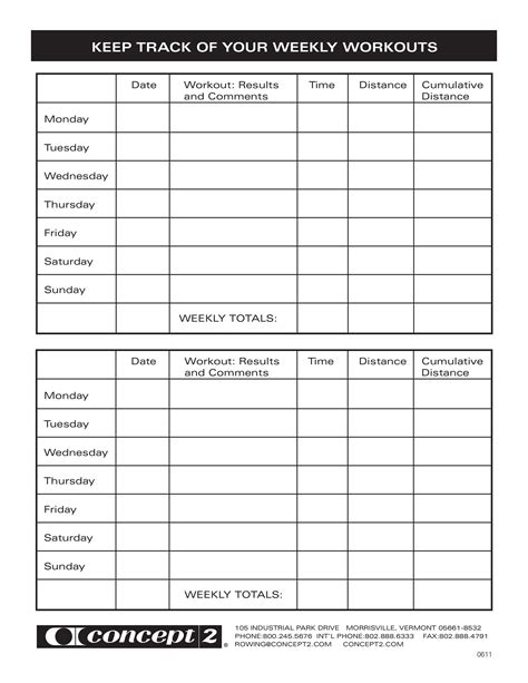 Free Workout Schedule Templates