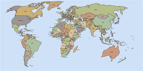 A free world map printable by continent