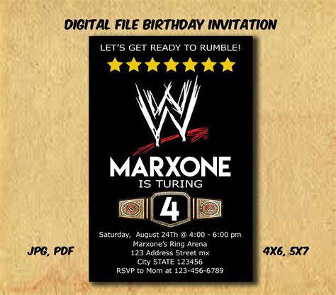 Free WWE Party Invitations