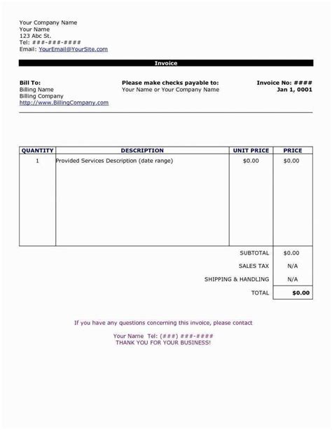 Freelance Actor Invoice Template Example