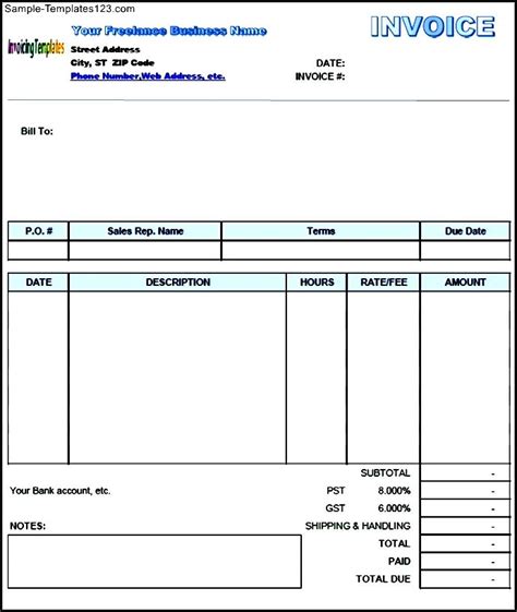 Freelance Actor Invoice Template Professional Tone