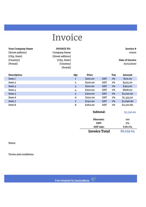 Freelance Invoice Template Google Docs Example 4