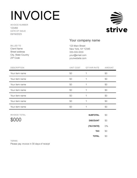 Freelance Invoice Template Google Docs Example 9