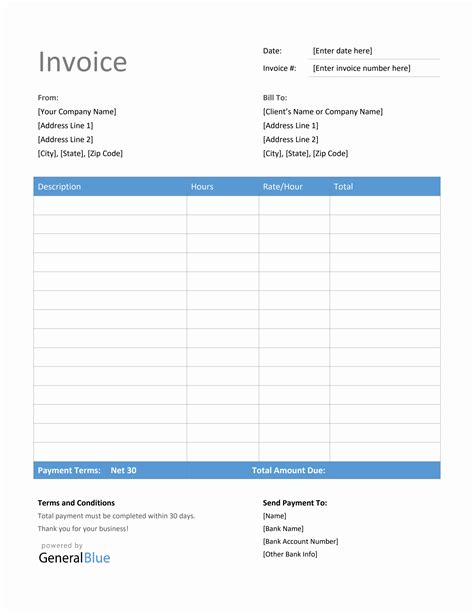 Freelance Invoice Template for Word on Mac