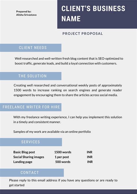 Freelance proposal template