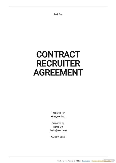 Freelance Recruiter Agreement Example