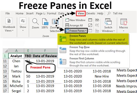 Freeze panes in Google Sheets