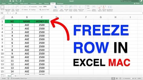 Freezing multiple columns in Excel Mac