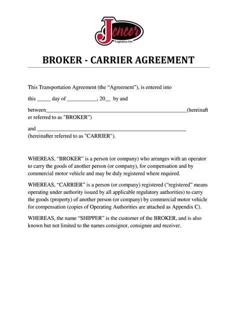 Freight Broker Agreement Template