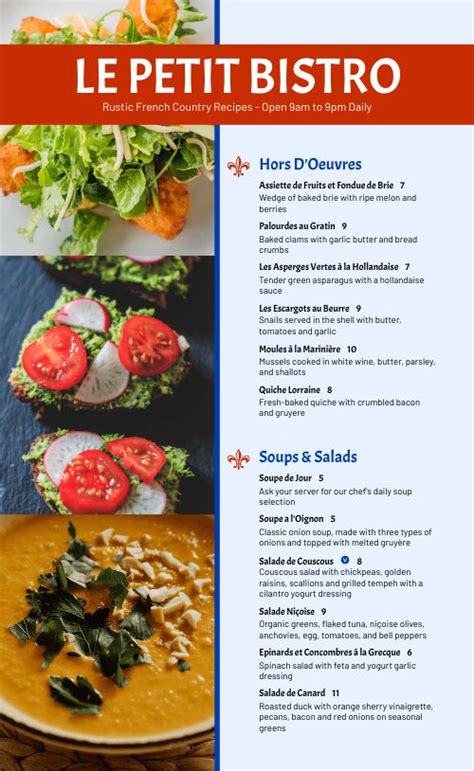 French Bistro Menu