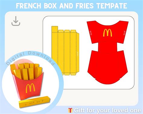 French Fries Box Template Designs