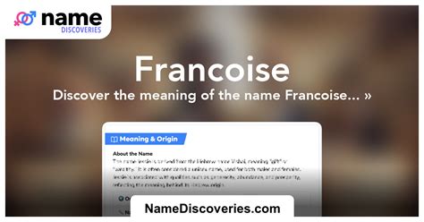 Françoise French Name Meaning