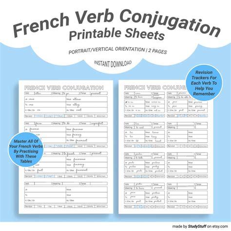 French Verb Conjugation Practice Exercises