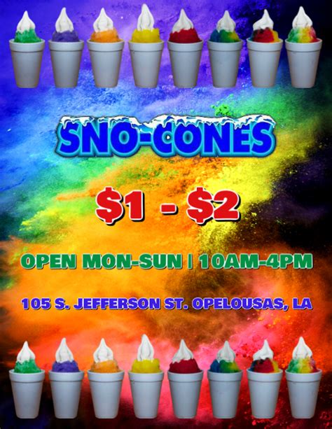 Fresh Flavors Snow Cone Flyer Template Designs