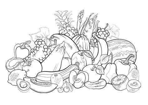 Fresh Fruit Salad Coloring Page