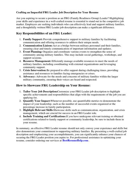 FRG Leadership