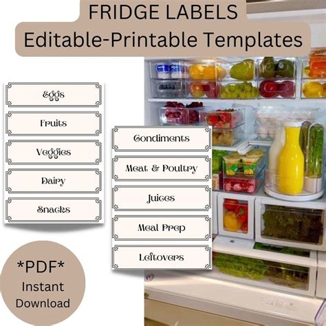 Fridge Labels Template