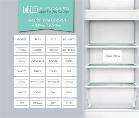 Fridge Labels Template