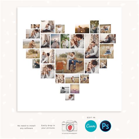 Friends Heart Photo Collage Template