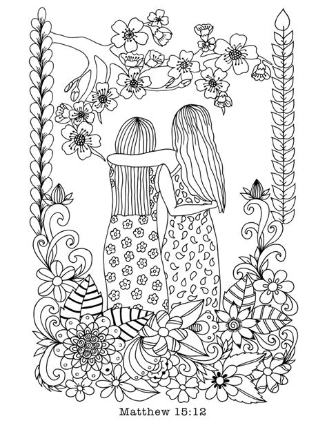 Friendship Coloring Pages for Adults