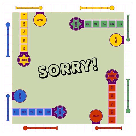 Friendship Sorry Game Board Template