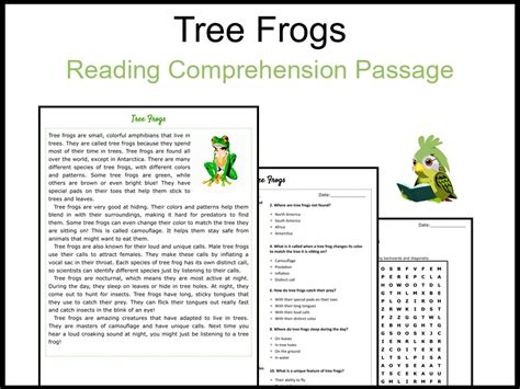 Frog reading comprehension