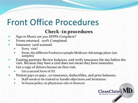 Front Desk Procedures