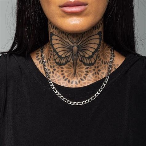 Front neck tattoo designs for women