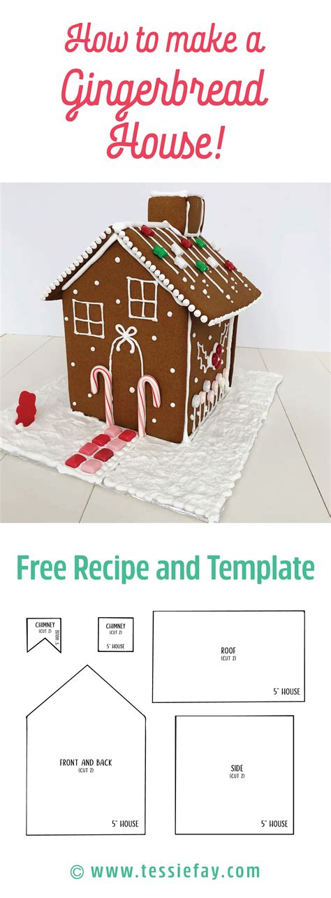 Frosty gingerbread house template with fun design